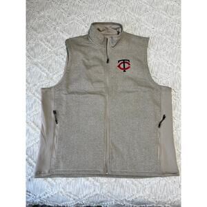 Minnesota Twins Antigua Oatmeal Course Full-Zip Vest Men’s Sz 2XL